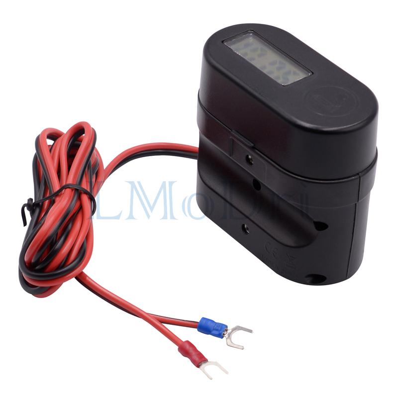 LMoDri Motorcycle Multi-function 4 in 1 Electronic Clock Type Cigarette Lighter Dual Ports USB Charger