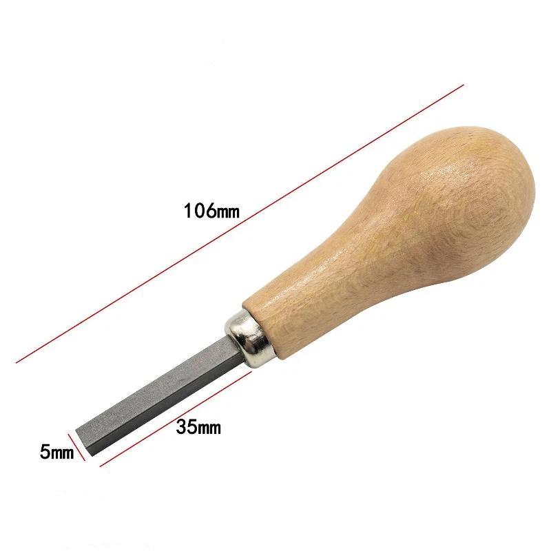Diamond Bezel Setting Craft Tool Comfortable Wooden Handle Portable Durable Hand Tool for DIY Jewelry Repair Making Projects