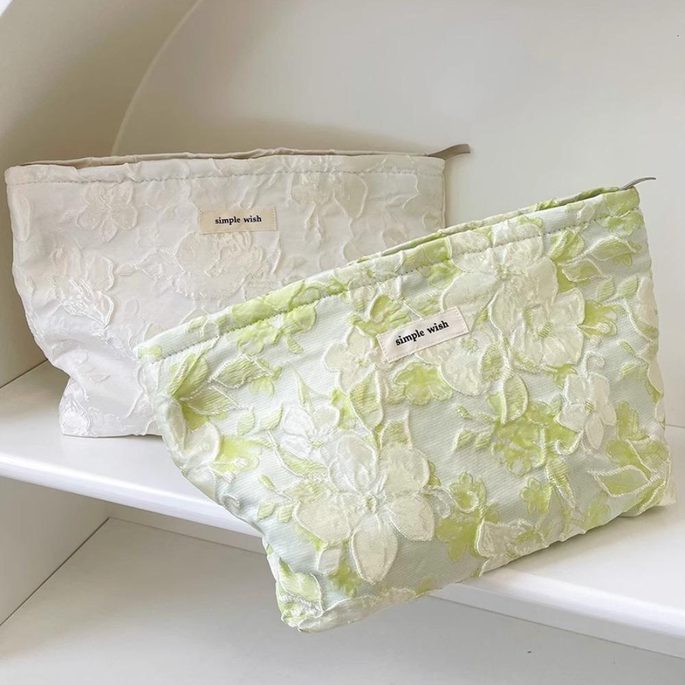 Women's Makeup Bag Fashion Floral Print Zipper Cosmetic Bag Travel Toiletry Pouch Makeup Portable Large Capacity Storage Bag