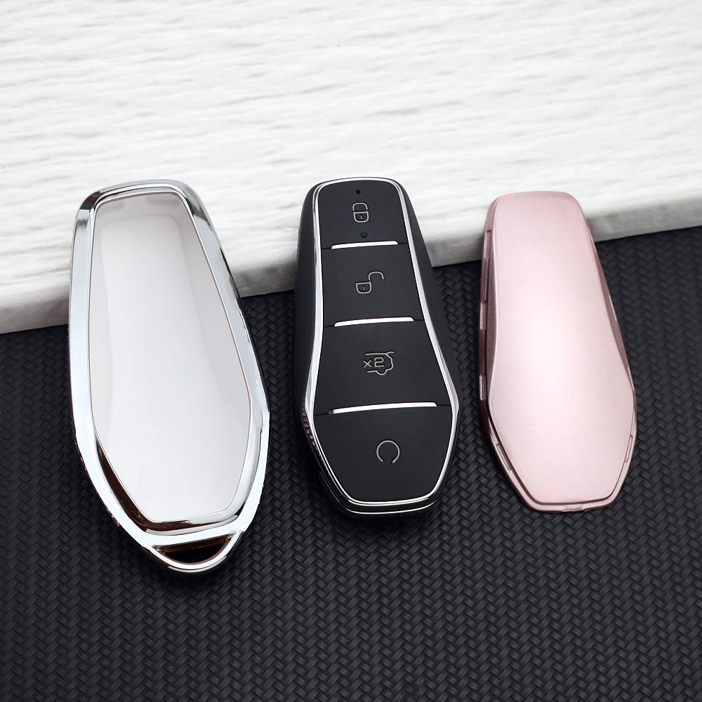 Beauty Pink Car Key Case For Byd Atto 3 Song Plus Seal Han Ev Dolphin Qin Plus U Dmi Anti-Scratch Soft Tpu Key Cover Protector