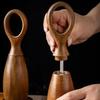2pcs Ceramic Core Acacia Wood Pepper Grinder with Storage Base Adjustable Particle Size Pepper Salt Grinding Bottle Nordic Style