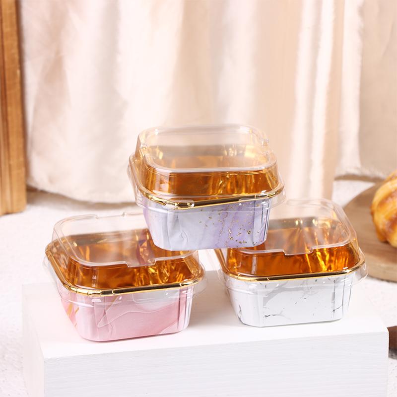 50 stk/sett Engangs papir bakeformer Firkantede papir bakeformer Muffinsformer eller lokk Varmebestandige Glansfulle Muffinsformer Kopper