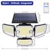 Outdoor Solar Lights 224/342LEDS Dual induction Solar Motion Sensor Lights Solar Wall Lamp With 3 Modes Waterproof Flood Lights
