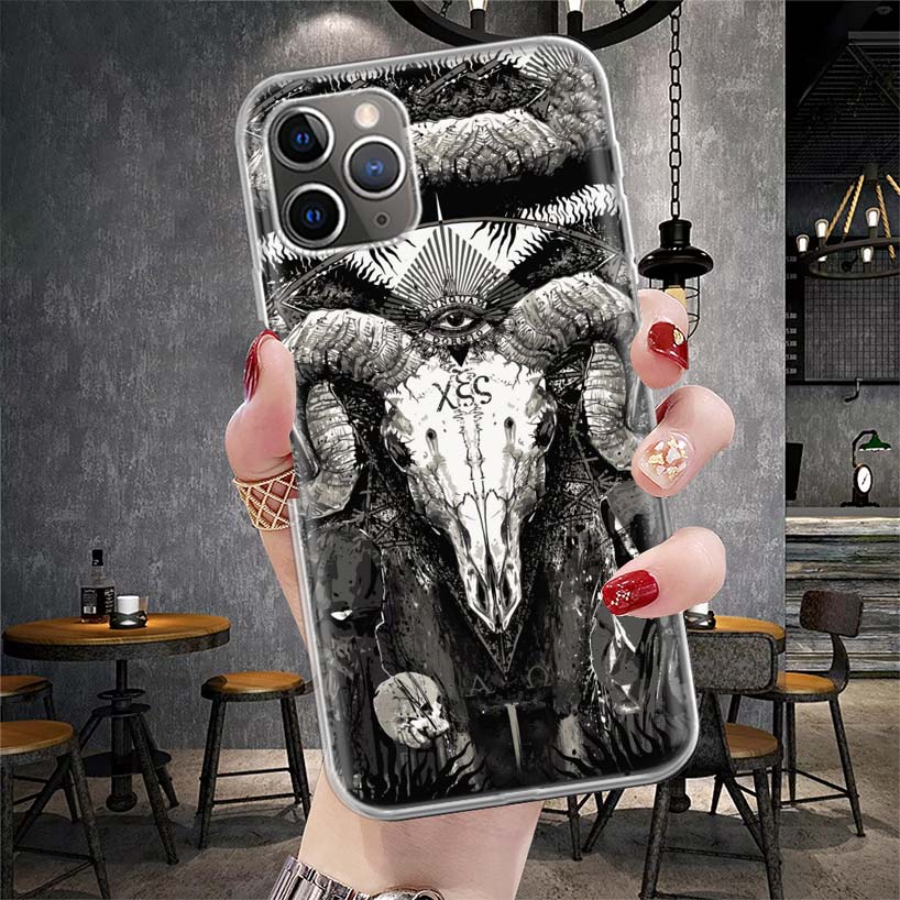Satanic Goat Satan Devil Soft Phone Case For IPhone 11 17 Air 16E 16 Pro Max 15 + 14 Plus 13 Mini 12 Apple 7 SE 8 Fundas Coque 1