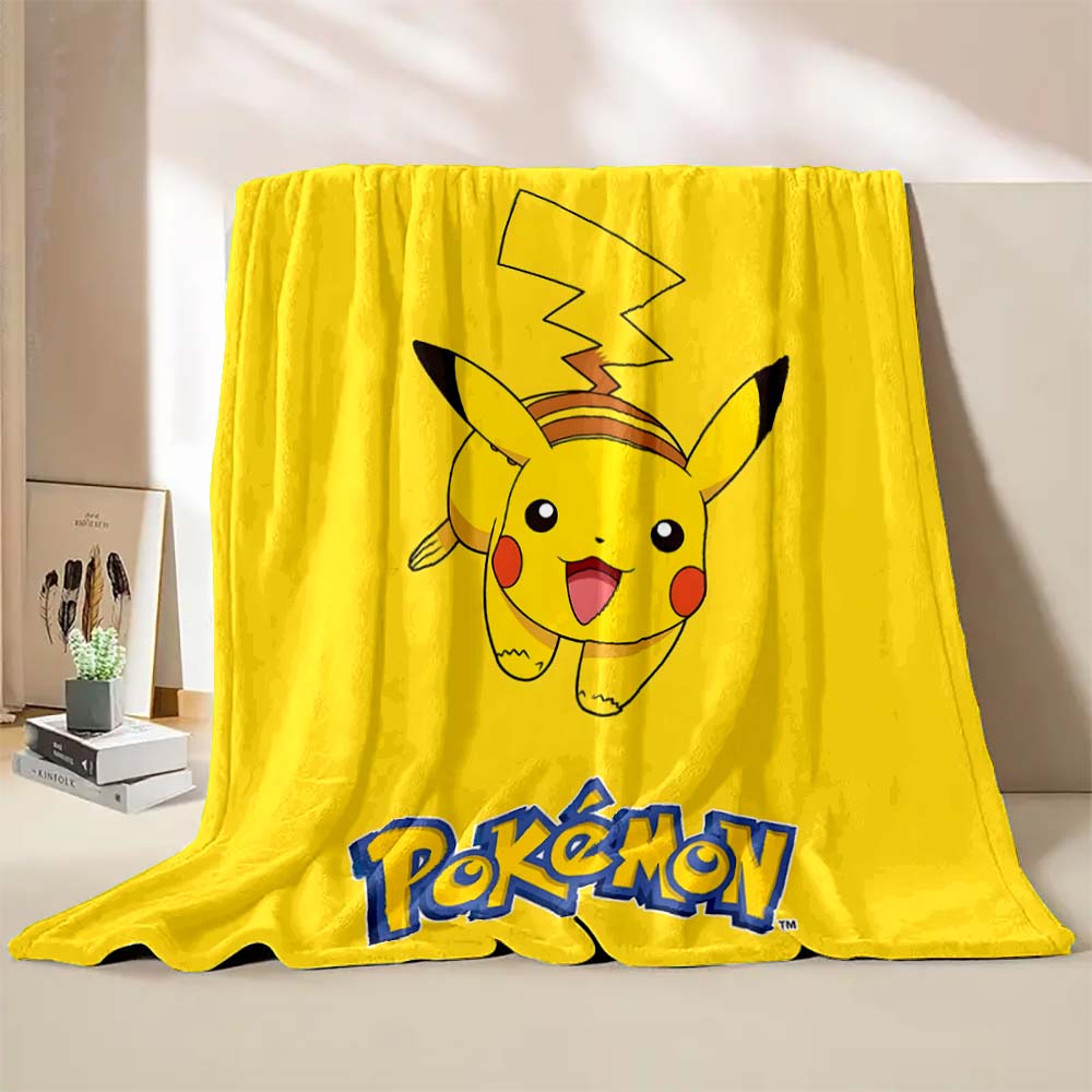 1PC Pokémon Pikachu Pattern Blanket Warm Soft Fluffy Kids and Adults Sofa Bed Throw Blanket Outdoor Travel Camping Luxury Gifts