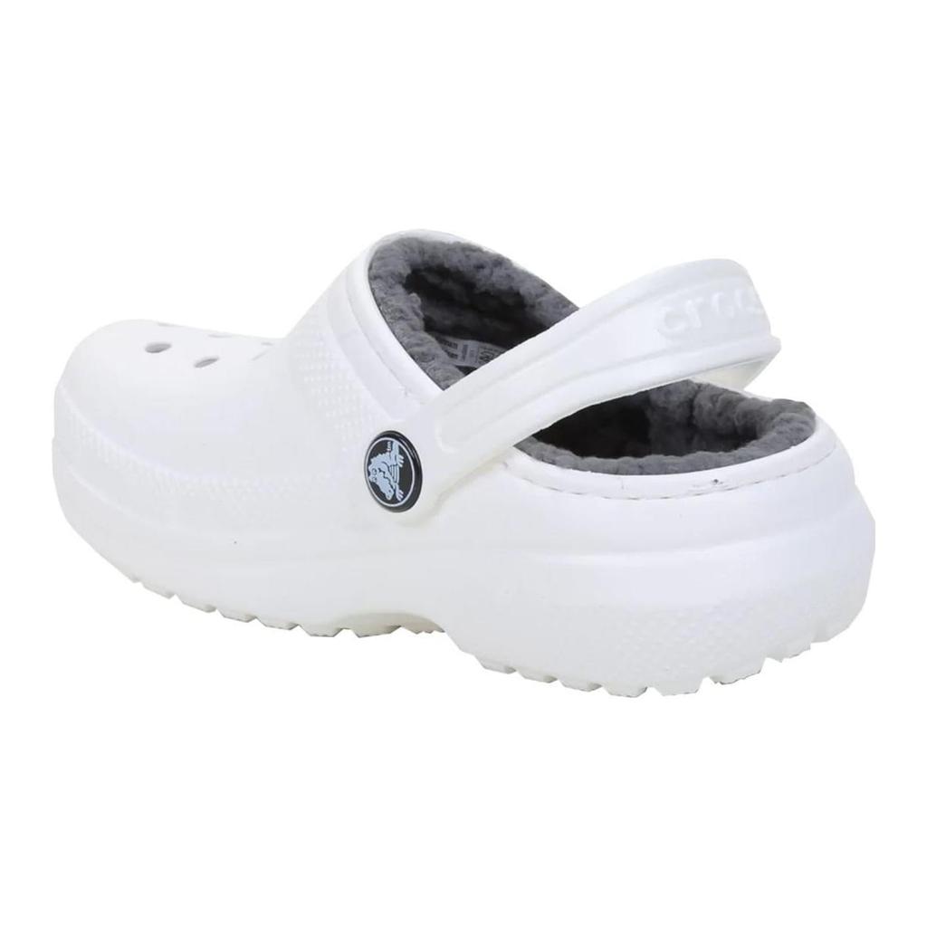 Crocs Classic Lined Kids Clogs Kids' White Gray 207010-10M