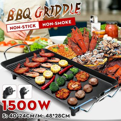 Elektryczne naczynia do pieczenia Teppanyaki Blat Płyta grillowa Bezdymna Nonstick Ogród Camping BBQ Grill Griddle Indoor Outdoor 1500W