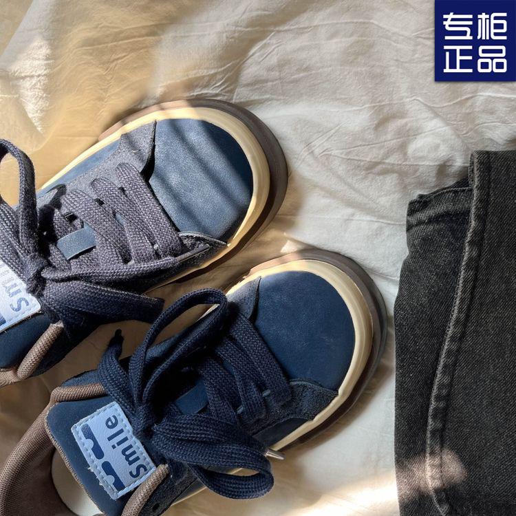 Spring retro casual board shoes women's 2025 new blue casual niche design sense platform shoes ins tide
