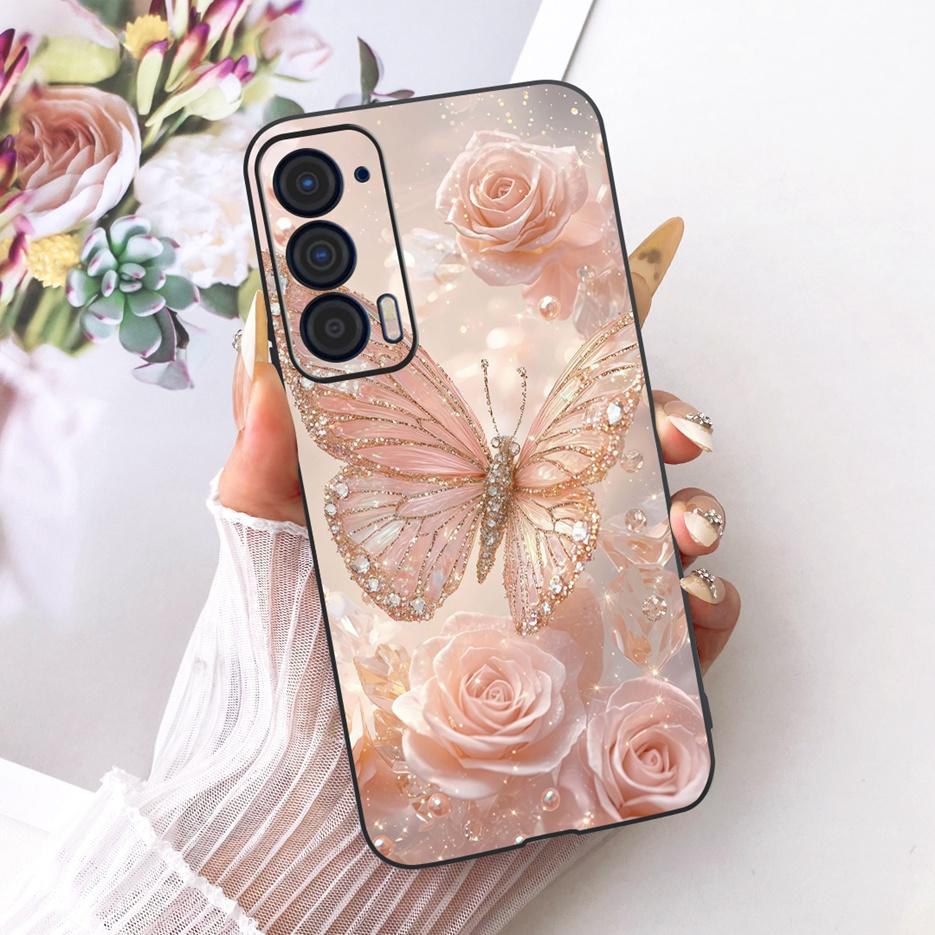 For Motorola Edge 2021 Case XT2141-1 Luxury Butterfly Tree Painted Cover Soft Silicone Case For Motorola Edge 2021 Edge2021 Bags