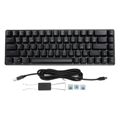 Mechanical Gaming Keyboard Wired 68 Keys Blue Switch Pluggable Shaft with Backlit V800
