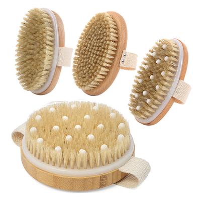 1 Pcs Exfoliating Wooden Body Massage Shower Brush Natural Bristle Bath Brush Soft Spa Woman Man Skin Care Wet Dry Body Brush