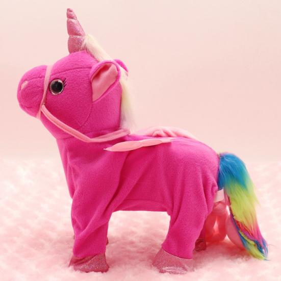 Електрична плюшева іграшка-літаючий кінь Yousheng з мотузкою, що співає та ходить. Плюшевий кінь для малюків, хлопчиків, дівчаток. Інтерактивна симуляційна м'яка іграшка-тварина