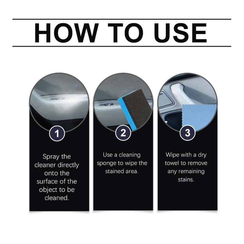 Fast Acting Auto Upholstery Cleaner Non Toxic Formula with Odor Elimination Vehicle Care Sprays For Seats Carpets Headliners