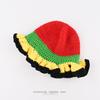 Hand Crocheted Ruffle Edge Knitted Hat Women Autumn Winter Warm Ear Protector Basin Hat Colored Ruffled Wool Bucket Hat