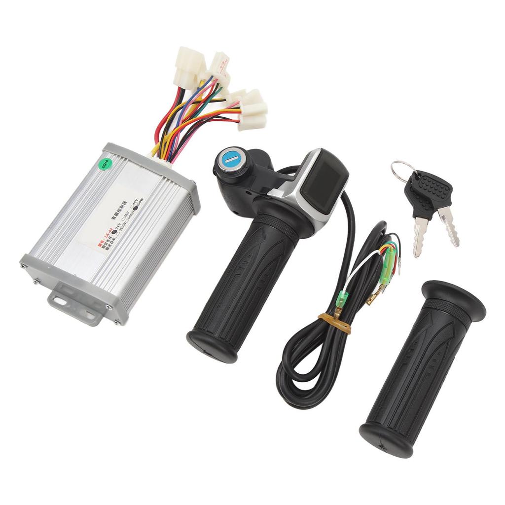 24V 800W Bike Controller With Square Screen Digital Display Throttle Grip Kit for Electric Tricycles