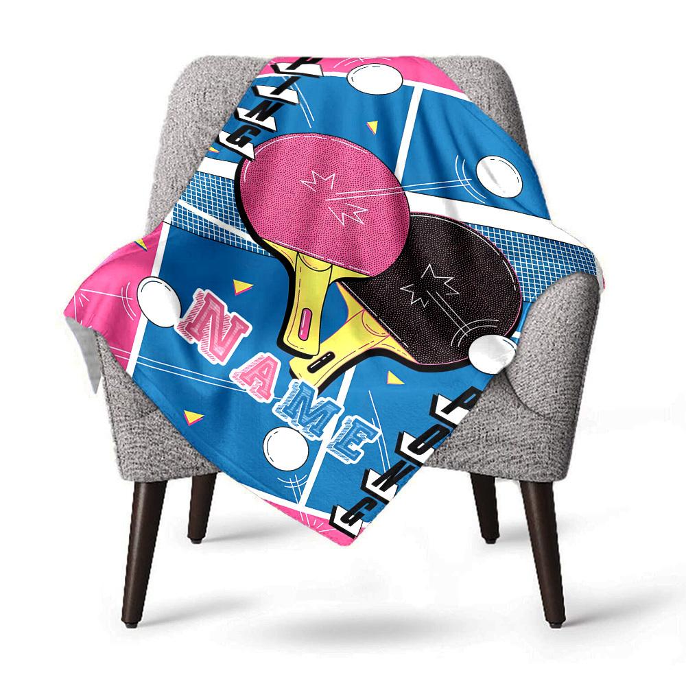 Ping Pong Home Customize Your Name Blankets Comfortable Soft Lightweight Allseason Multipurpose Blanket For Picnics Sofas Offices Beds Living Rooms