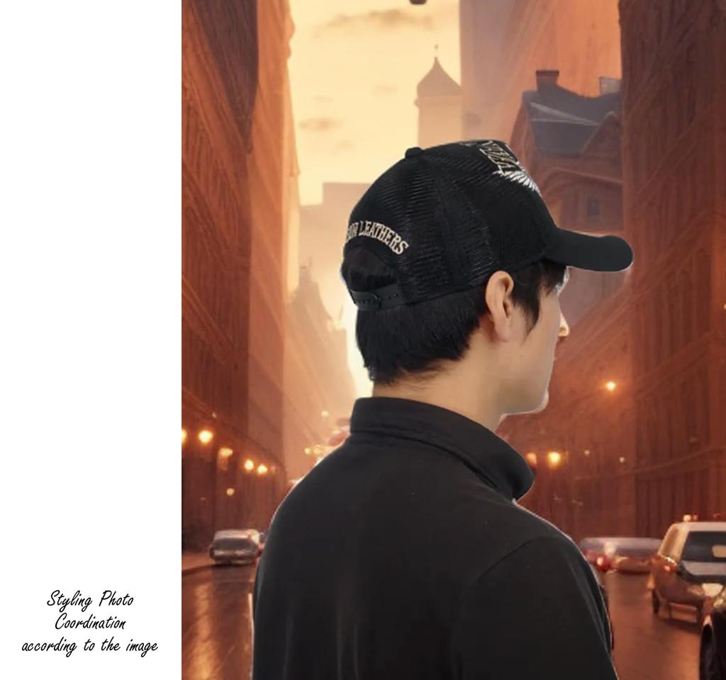 Vanson Men's Flying Emblem Embroidered Mesh Cap (nvcp-2507) (JP, Alphabet, Free Size, Black)