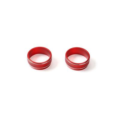 For Jeep Renegade 2015-2017 Red Alloy Center Console Volume Switch Knob Ring 2pc