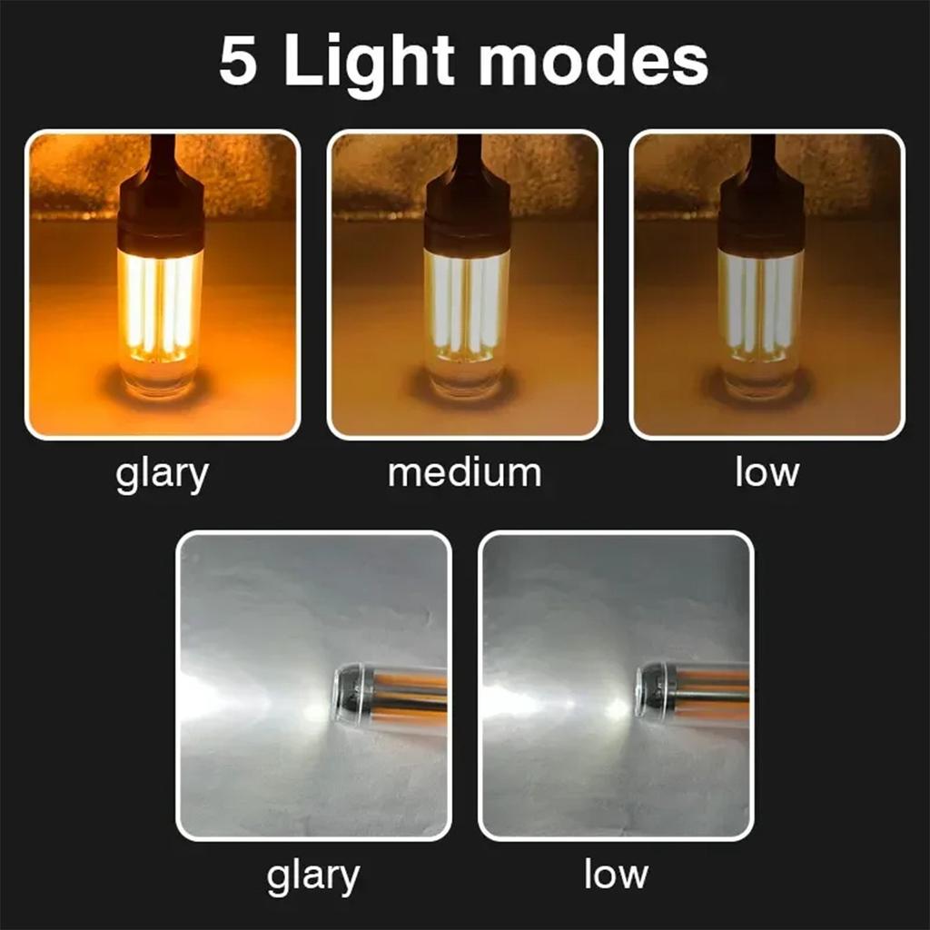 Usb Rechargeable Led Camping Light Torch Outdoor Bulb Work Waterproof Lights Flashlight With Charging Post Lantern Garden Floor