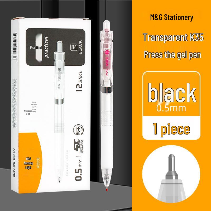 Morning Light J9001 Quick-Dry 0.5mm Large Capacity Black Ballpoint Pen 0.5mm
