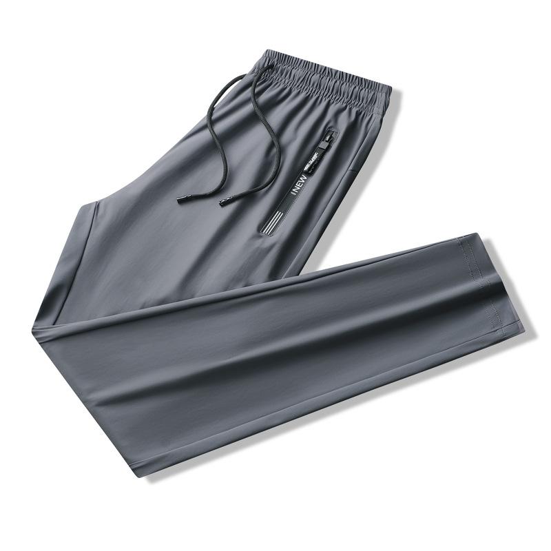 Men's Quick-Dry Ice Silk Casual Pants: Breathable, Loose, Elastic Cuff, Summer Sports Wear