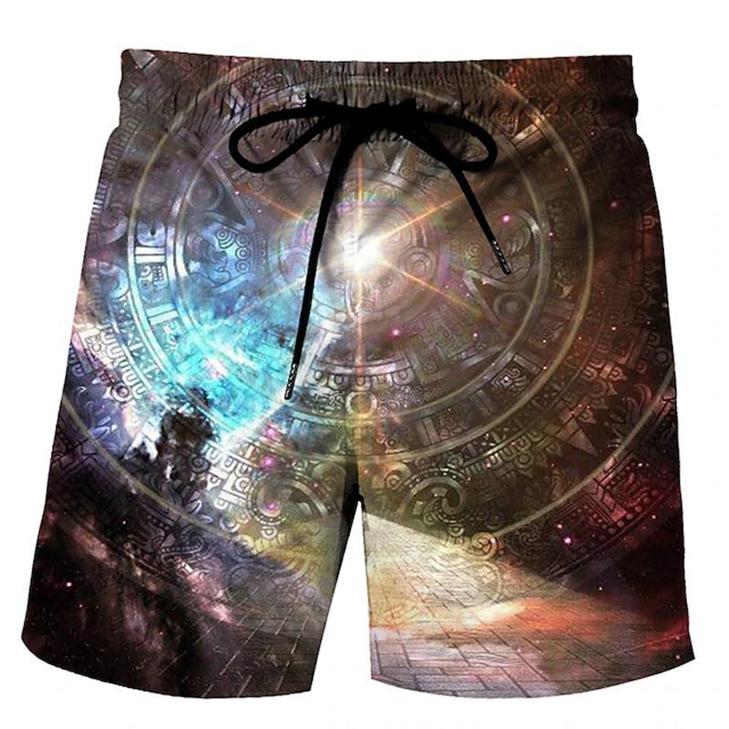 Classic Vertigo Pattern 3D Print Beach Short Pants Mens Rainbow Shorts Swim Trunks Kid Summer Board Shorts Funny  Mens Clothing