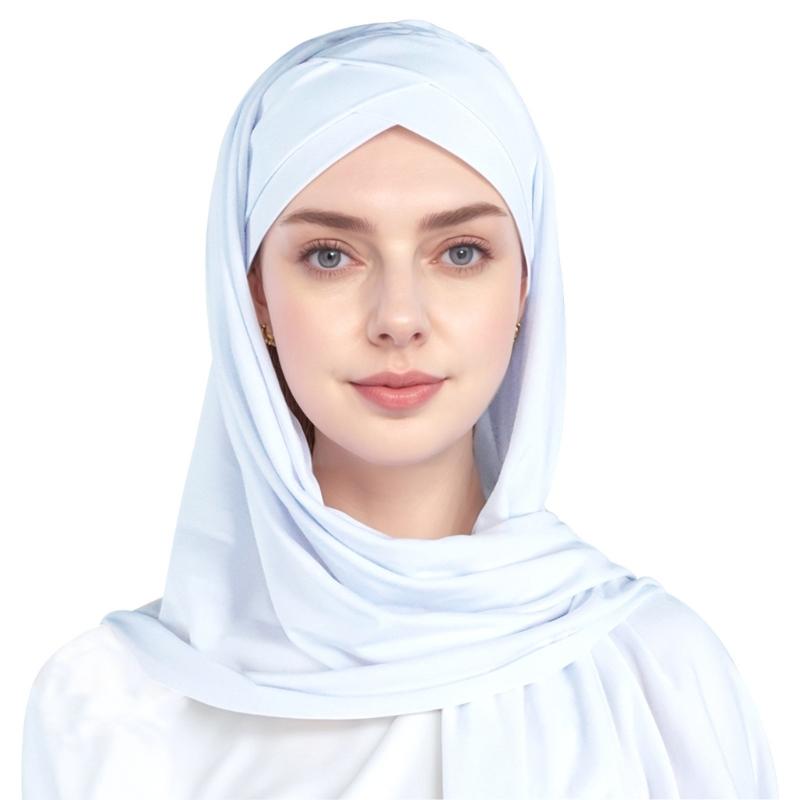 Fashion Scarf Solid Color Women's Headscarf Accessory Comfortable Stretchable Fabric For Outdoor Travel