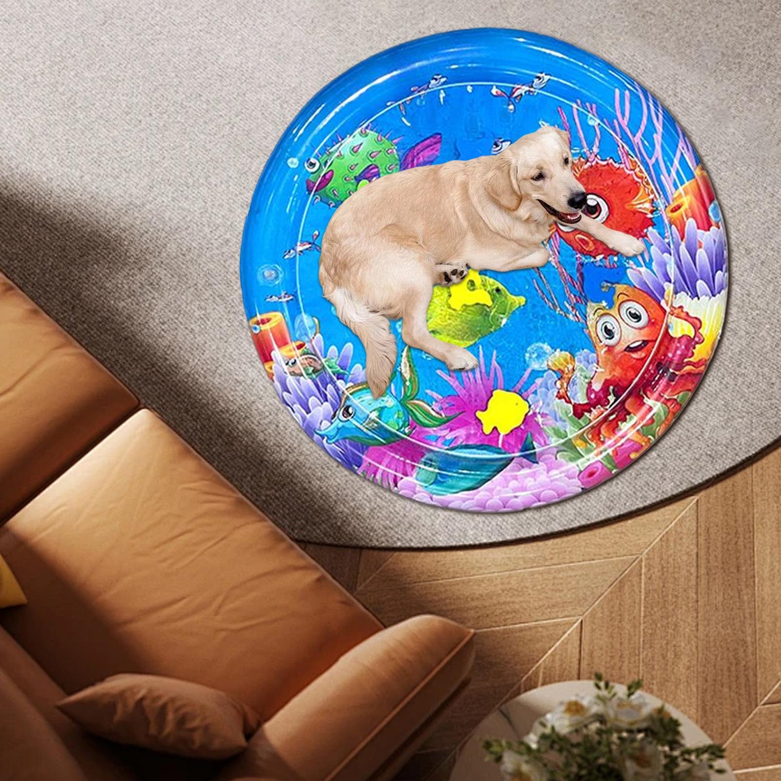 Cat Water Sensory Mat Sensory Water Pad With Inflatable Pump 25.59 Inches Pet Cooling Cushion Thickened Baby Crawling Pad CN