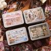 1box/50Pcs Travel Themed Stickers for Tin Box Retro Landscape for Journal Album DIY Crafts