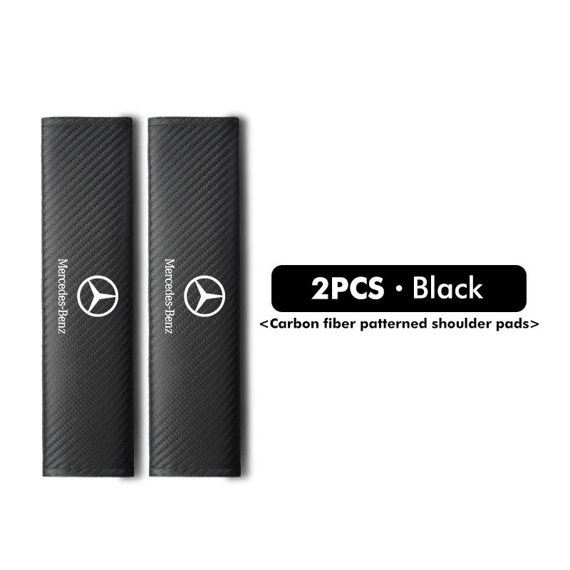 CGRE6 Car Logo Seatbelt Shoulder Protector Cover Carbon Fiber Safety Belt Accessories For Benz AMG Exclusive A C E R V Class CLA CLS