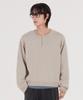 GLW [Unisex] Oversized Button Henley Neck Knit Beige