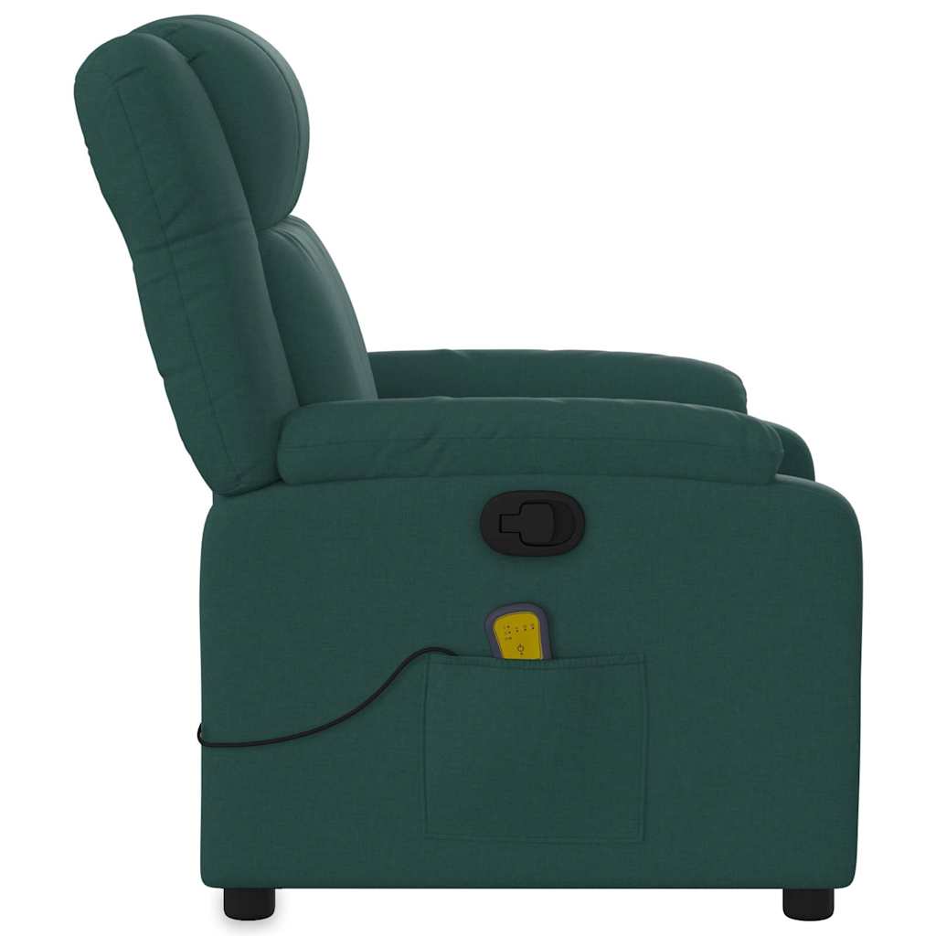 Massage Relax Chair Dark Green Fabric