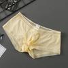 Ice Silk Boxer Briefs Male See Through Underwear Seamless Panties Male Breathable Underpants Bulge Pouch Boxer Trunks Lingerie