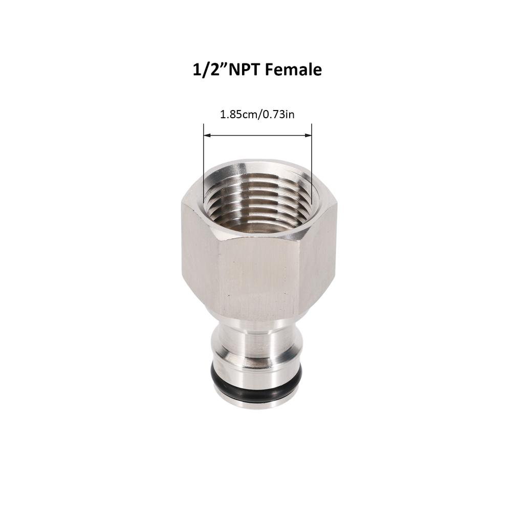 Stainless Steel 304 1/2" NPT Female Garden Hose Connector Quick Hose Adapter Homebrew Brewery Conical Fermenter Parts