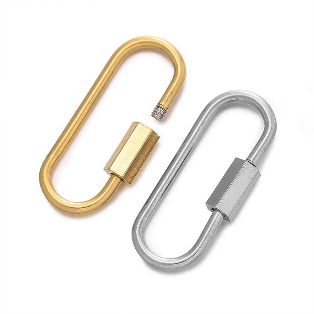 5Pcs Stainless Steel Gold U Shape Screw Locking Carabiner Clasp Connector DIY Necklace Bracelet Keychain Jewelry Making Supplies