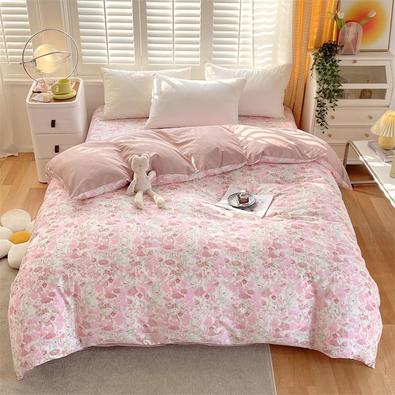 Floral Duvet Cover Botanical Flowers Pattern Bedding Cotton Comforter Cover Lightweight Boho Floral Quilt Cover for Girls Women