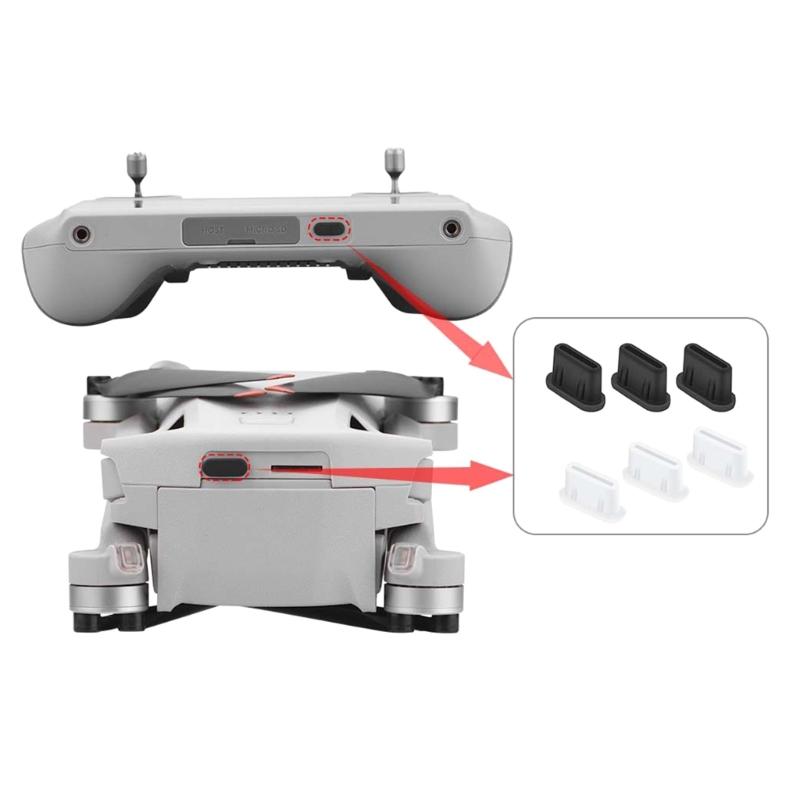 Pack of 3pcs Silicone Dust Covers for Type C Port UAV and Phones Water Resistant Dust Plugs for Avata 2