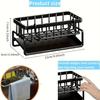 Carbon Steel Sink Storage Basket Space Saving Organizer for Sponges,Brushes,Towels Ideal for Kitchen,Bathroom,and Outdoor Use,Kitchen Sink Accessories