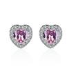 Japanese & Korean Stylish Micro-Inlaid Zircon Heart Earrings for Women