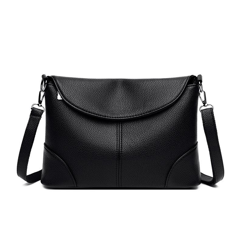 IELGY Large-Capacity One-Shoulder Messenger Bag All-Match Fashion Soft Leather Casual To