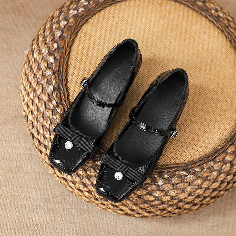 Inner height increase North Island Diary New red bow thick heel Mary Jane shoes women's sweet medium heel high heel