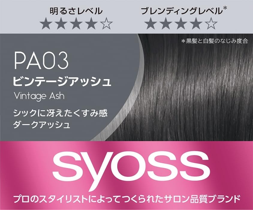 Syoss Colorgenic Milky Hair Color PA03 subtle hair dye at PA03 Vintage 1 bottle [Quasi-drug] (For grays, salon-quality home) Ash, (x 1)