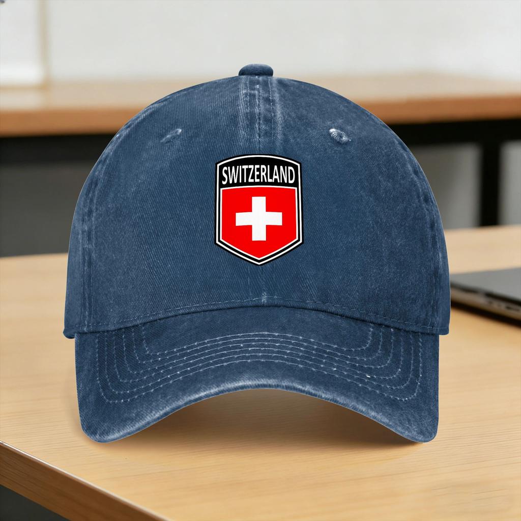 Flag Shield Switzerland Sun Baseball Cap UnisexTeens Trucker Hat Summer Streetwear Hunting Camping Wholesale Snapback Cap