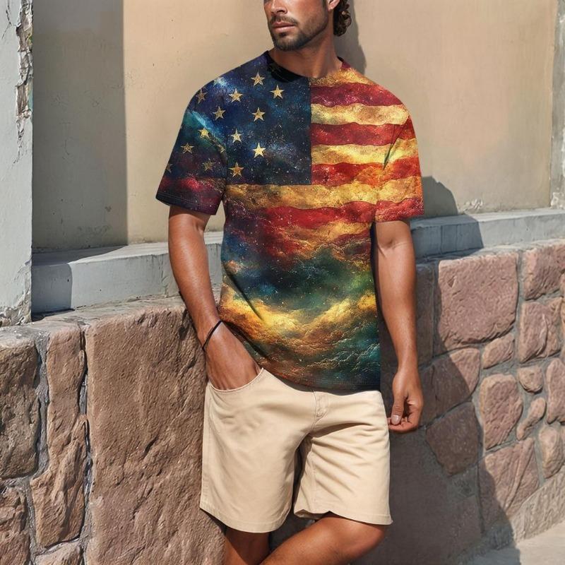 

Летняя мужская популярная футболка с круглым вырезом и коротким рукавом с принтом 6XL