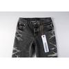 KB Jeans, European and American Trendy Brand Fashion Slim-fitting Small Feet Ripped Holes and Old Jeans