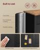 SONGMICS Armadietto, Armadio Metallico, Credenza con 2 Ante, Chiusura Magnetica, Ripiani Regolabili, Struttura in Acciaio, Marrone Rustico e Nero Opaco U