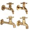 Crane Antique Brass Water Tap Long Faucet Tap Vintage Single Handle Faucet  For Washing Machine