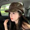 British Style Pu Leather Beret Autumn Winter Artist Cap Elegant Women's Beret  Streetwear