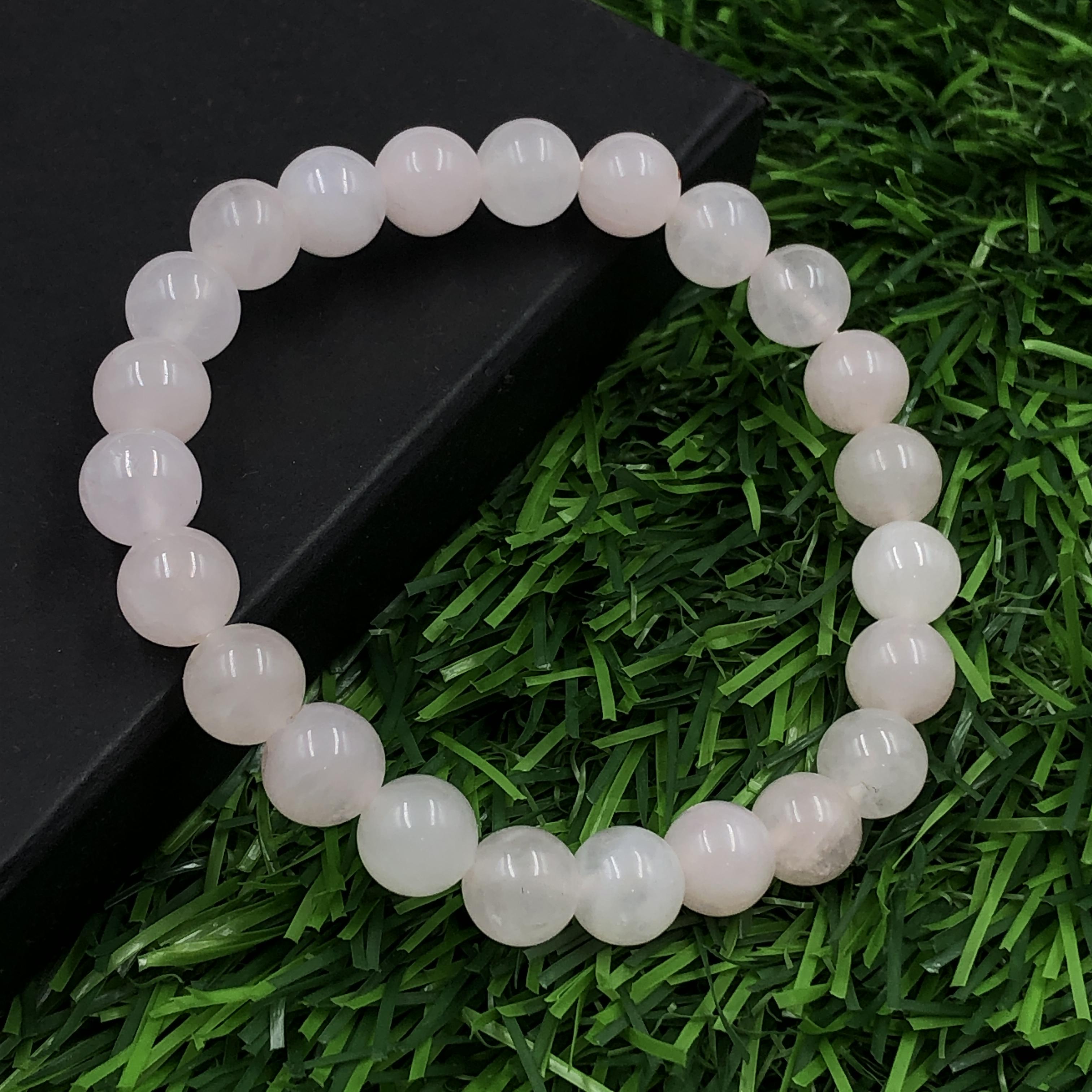 

8mm Natural Rose Quartz Gemstone Beads Unisex Jewelry Handmade Quartz Stretch Bracelet 7.5 For Promoting Unconditional Love RBB_75