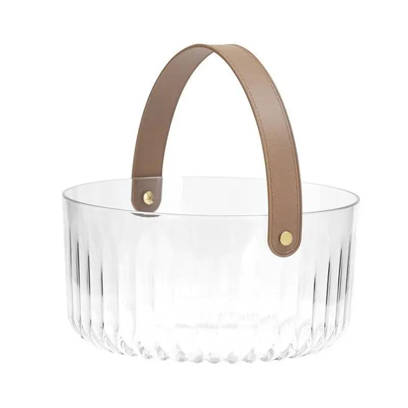 PET Ice Bucket High-value Household Portable Transparent Basket Beer Barrel Champagne Wine Fruit Storage Basket Home Accessories